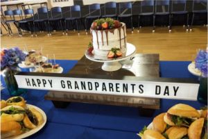 cake and food for grandparents day